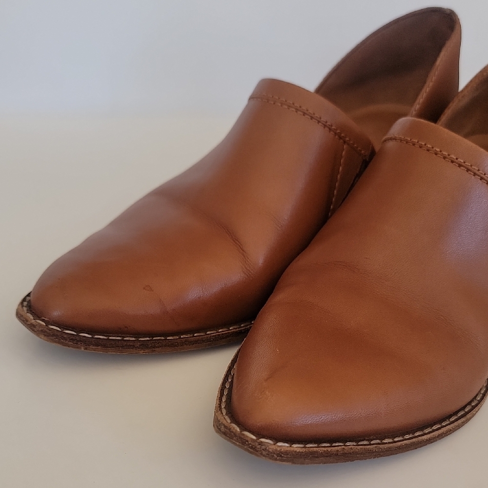 Madewell Womens Brady Boot Size 8 Low Cut Bootie Block Heel Tang Leather Shoe - Picture 8 of 9